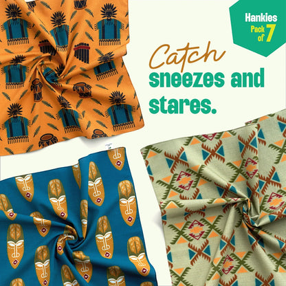 Out Of Woods! Unisex Hankies, 100% Organic Cotton, Pack of 7