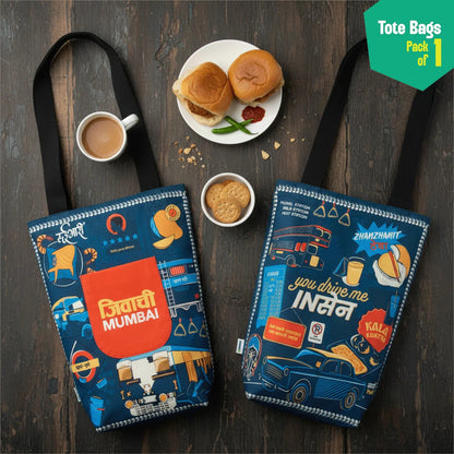 Jivachi Mumbai! Canvas Tote Bag, 100% Organic Cotton, Pack of 1