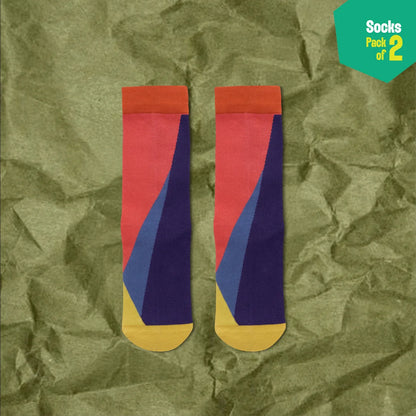 Criss Cross! Unisex Socks, 100% Organic Cotton, Crew Length, Pack of 2