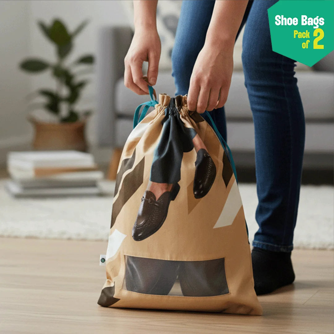 Re-boot! Shoe Bags, 100% Organic Cotton, Pack of 2