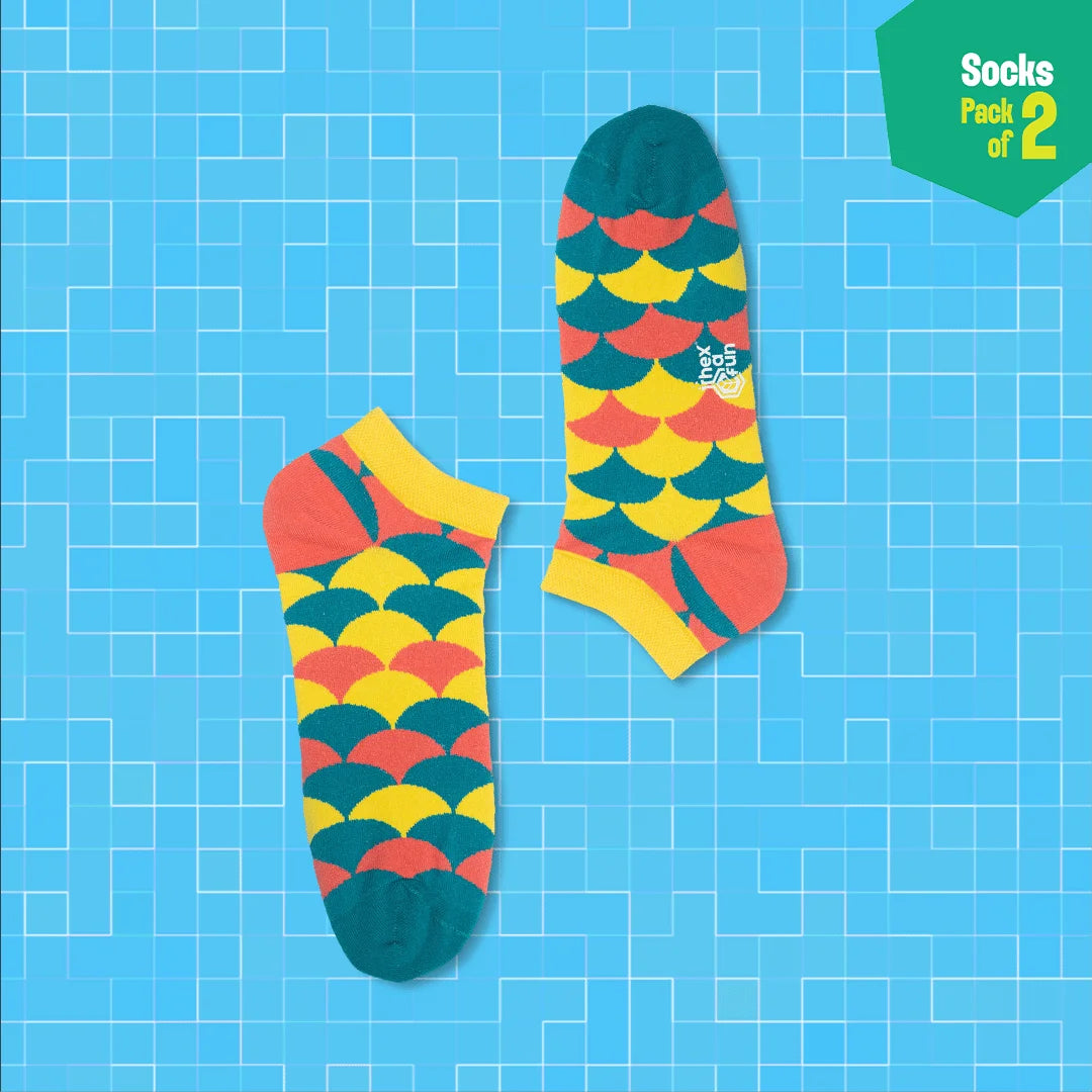 Out Of The Shape! Unisex Socks, 100% Organic Cotton, Ankle Length, Pack of 2
