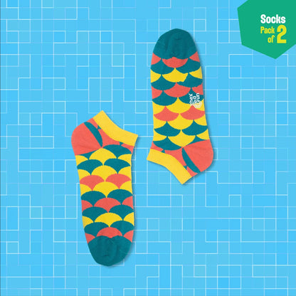Out Of The Shape! Unisex Socks, 100% Organic Cotton, Ankle Length, Pack of 2