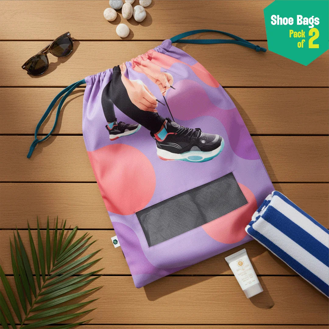 PaceMakers! Shoe Bags, 100% Organic Cotton, Pack of 2