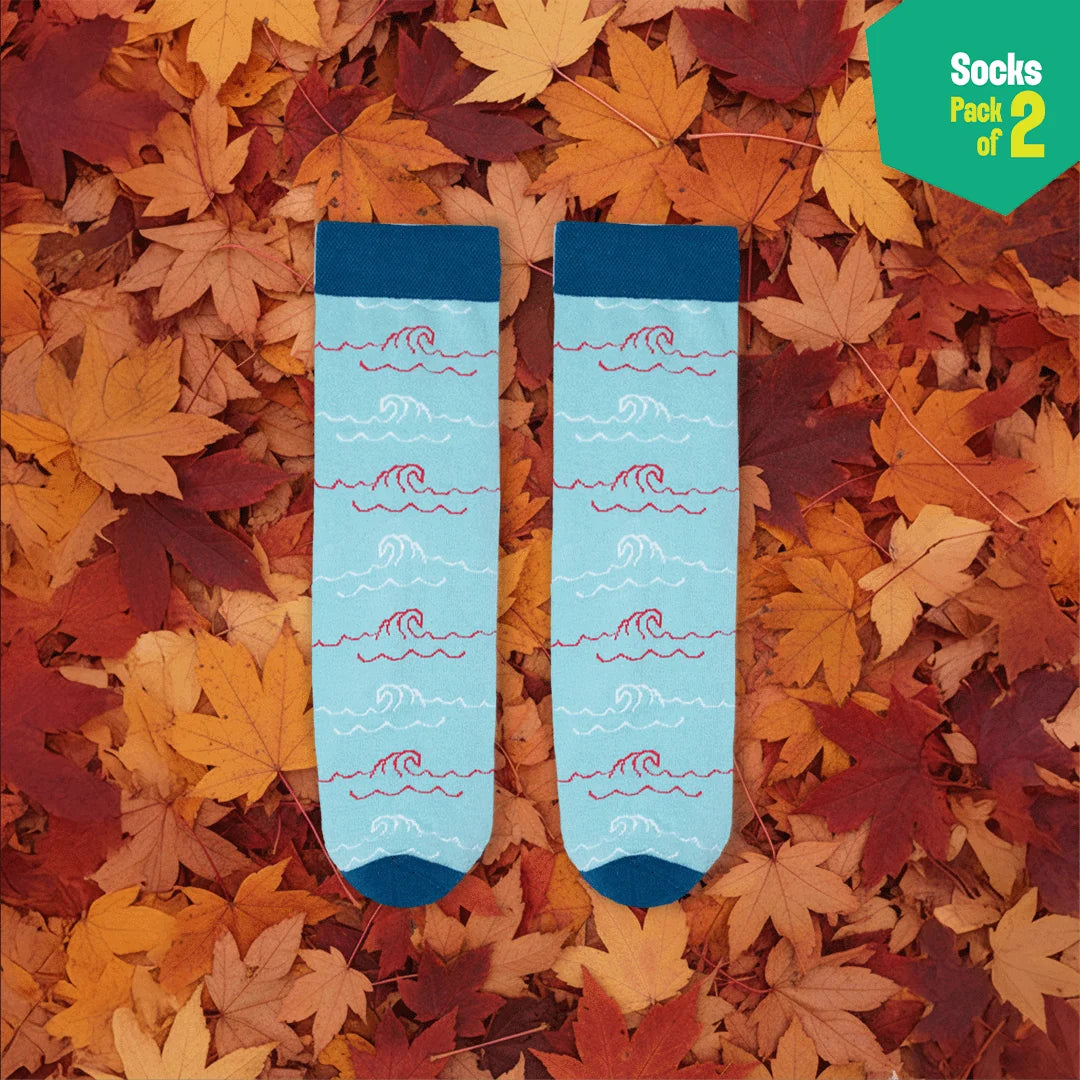 Blue Me Away! Unisex Socks, 100% Organic Cotton, Crew Length, Pack of 2
