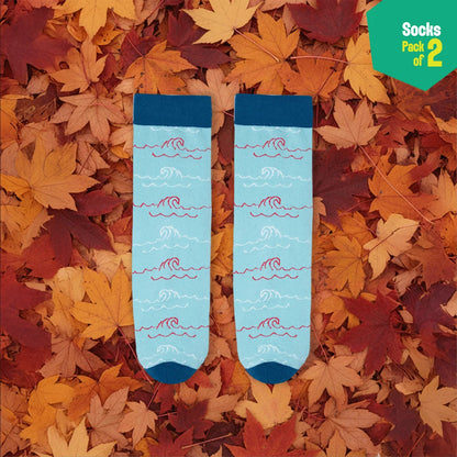 Blue Me Away! Unisex Socks, 100% Organic Cotton, Crew Length, Pack of 2