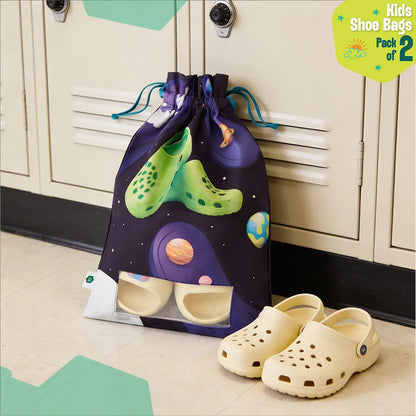 Play Date! Unisex Kid's Shoe Bags, 100% Organic Cotton, Pack of 2