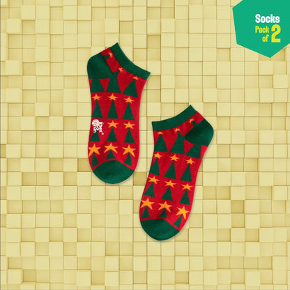 Merry-field! Unisex Socks, 100% Organic Cotton, Ankle Length, Pack of 2