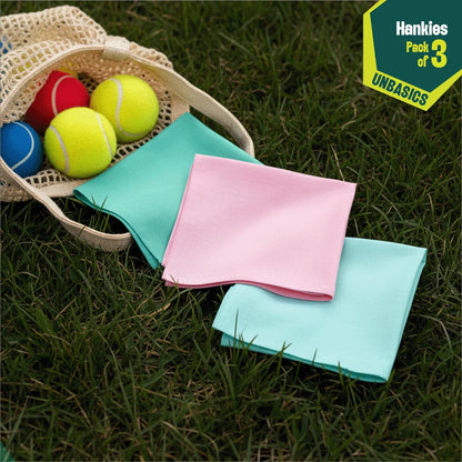 Bubblegum! Unisex Hankies, 100% Organic Cotton, Pack of 3