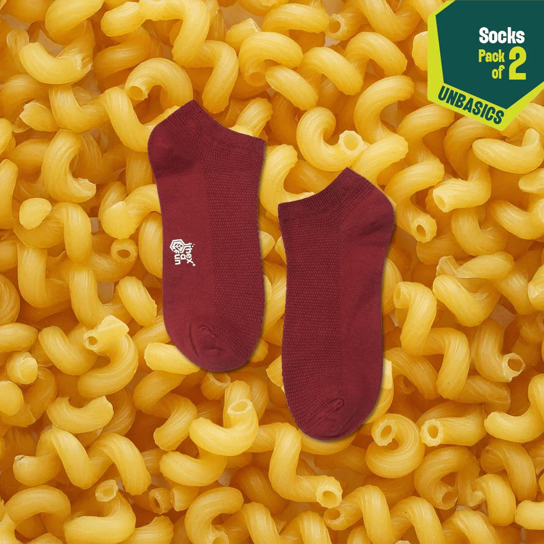 Solid Matters! Unisex Socks, 100% Organic Cotton, Ankle Length, Pack of 2