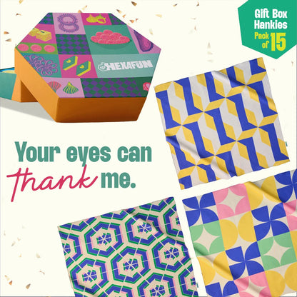 Sweet Spot! Unisex Hankies, 100% Organic Cotton, Gift Box of 15