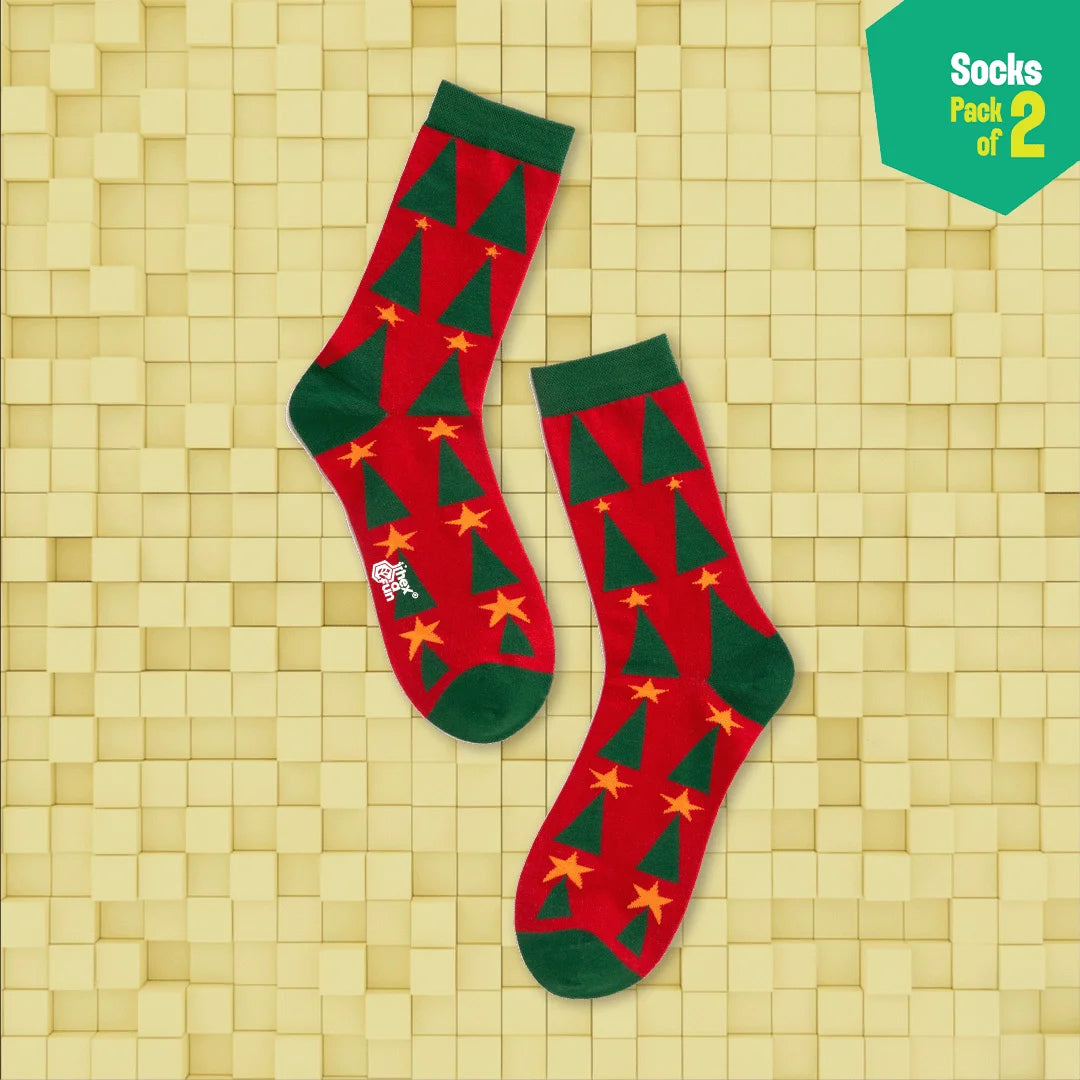 Merry-fied! Unisex Socks, 100% Organic Cotton, Crew Length, Pack of 2