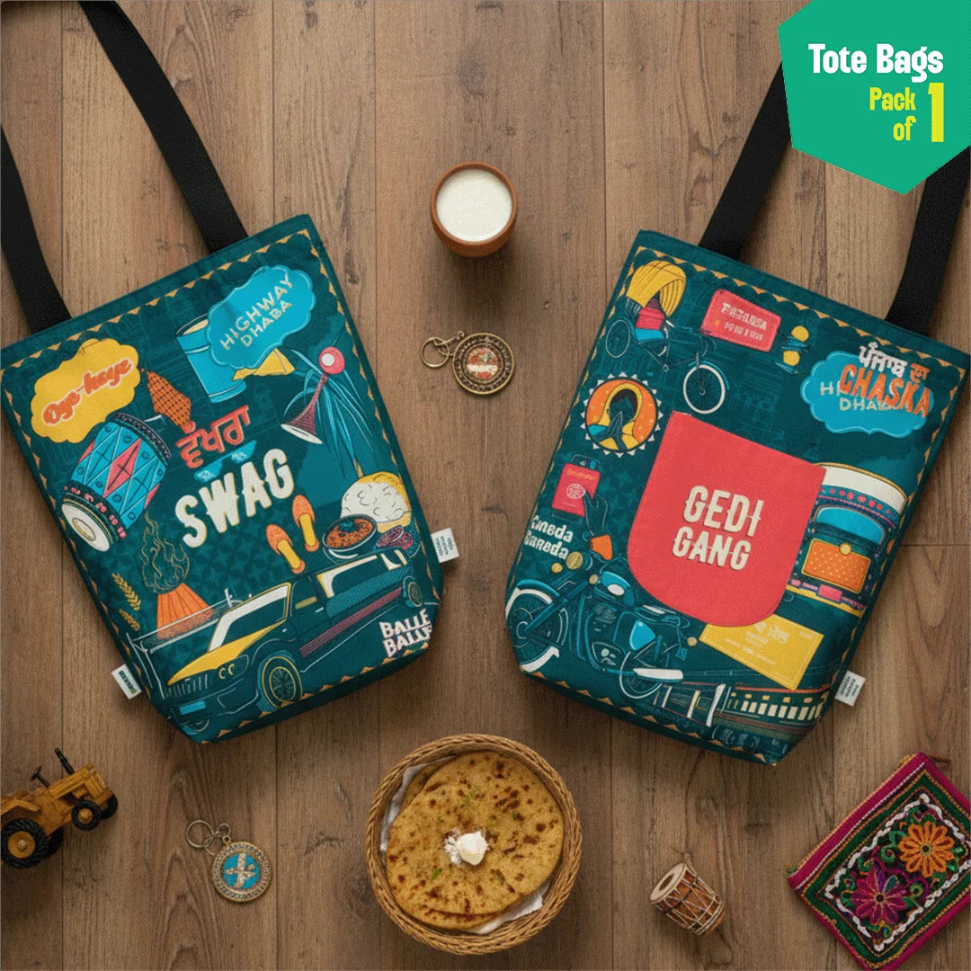 Wakhra Swag! Canvas Tote Bag, 100% Organic Cotton, Pack of 1