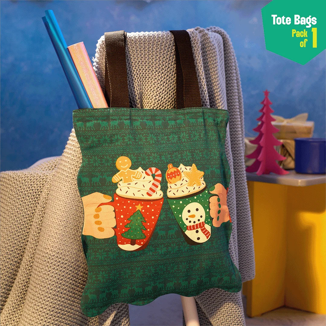 Steamy Sips! Canvas Tote Bags, 100% Organic Cotton, Pack of 1