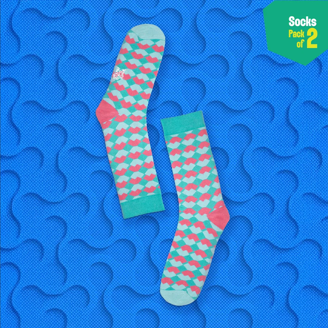 Shape Chiller! Unisex Socks, 100% Organic Cotton, Crew Length, Pack of 2