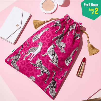 Claw-some! Unisex Potli Bags, 100% Cotton, Pack of 2