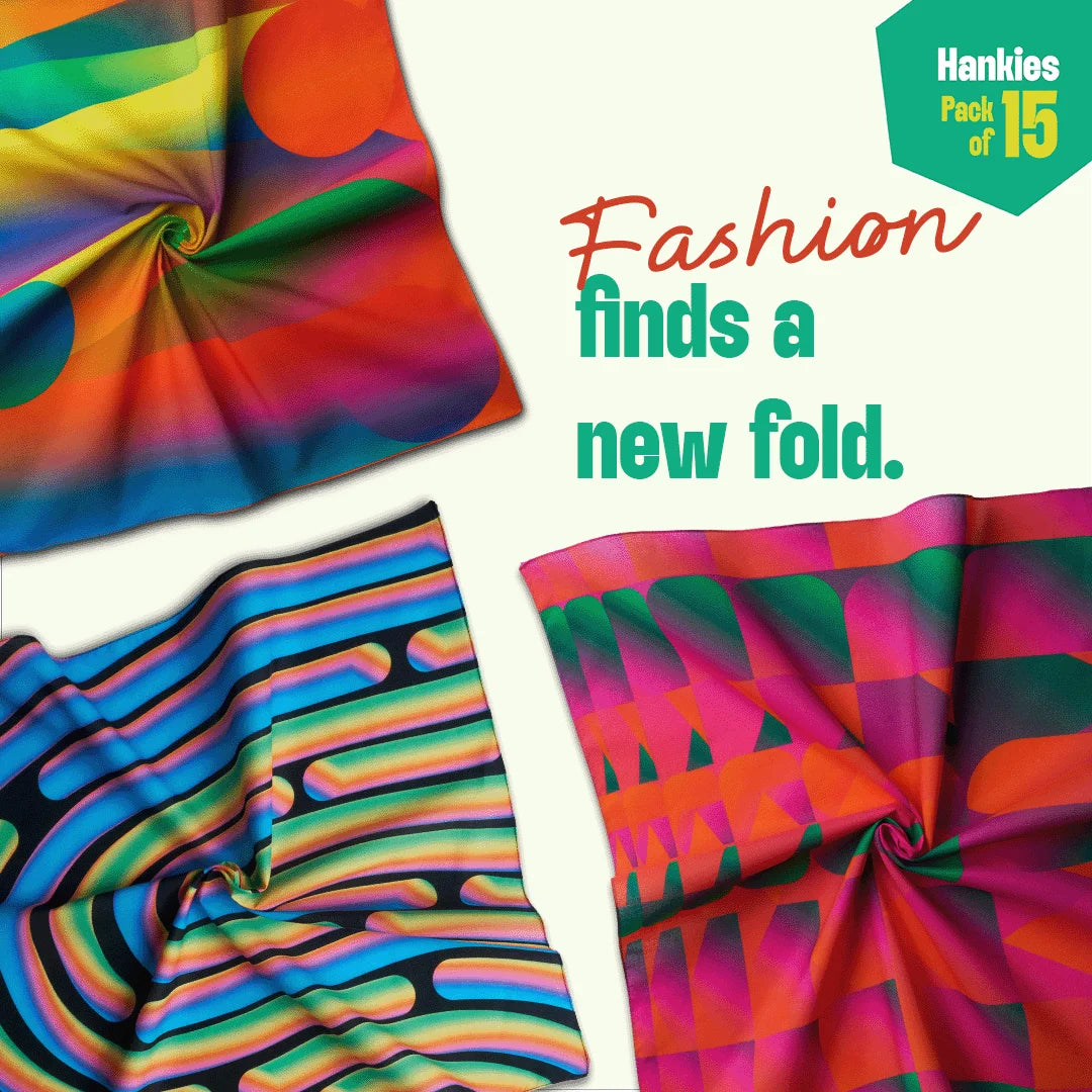 World Of Abstract! Unisex Hankies, 100% Organic Cotton, Pack of 15