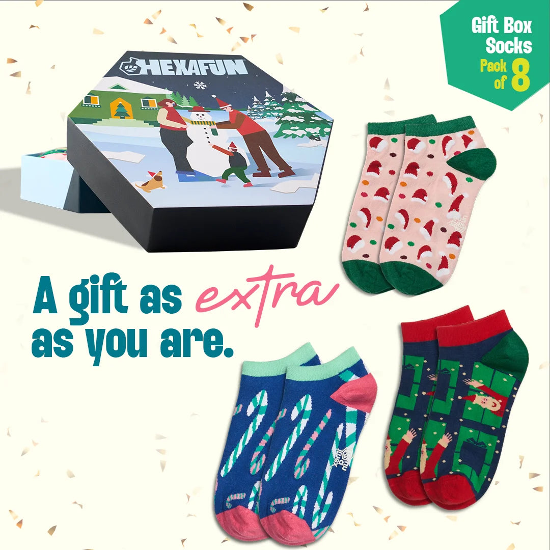Frostbite! Unisex Ankle Length Socks, 100% Organic Cotton, Gift Box of 8