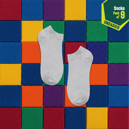 Smoky Mocha! Unisex Socks, 100% Organic Cotton, Ankle Length, Pack of 9