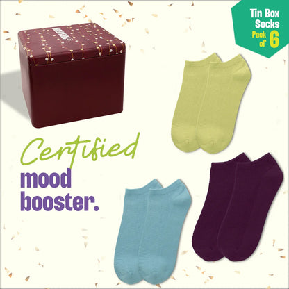 Sparklin' Hot! Tin Gift Box, Unisex Ankle Length, 100% Organic Cotton, Box Of 06