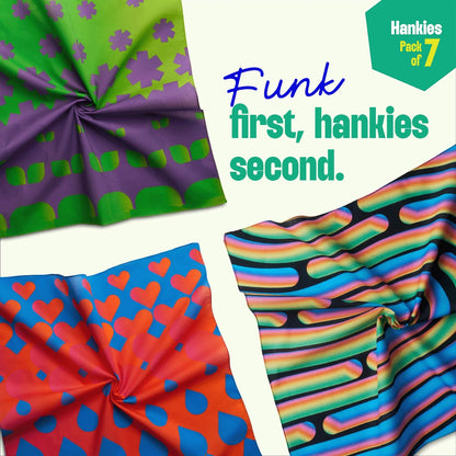 ASAP! As Abstract As Possible! Unisex Hankies, 100% Organic Cotton, Pack of 7