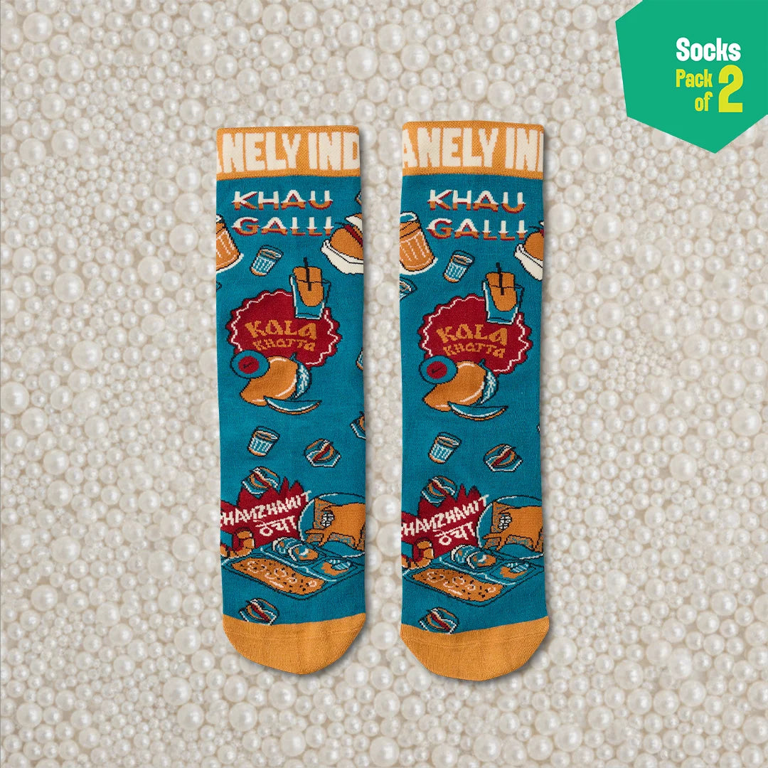 Mumbai Masala! Unisex Socks, 100% Bamboo, Crew Length, Pack of 2