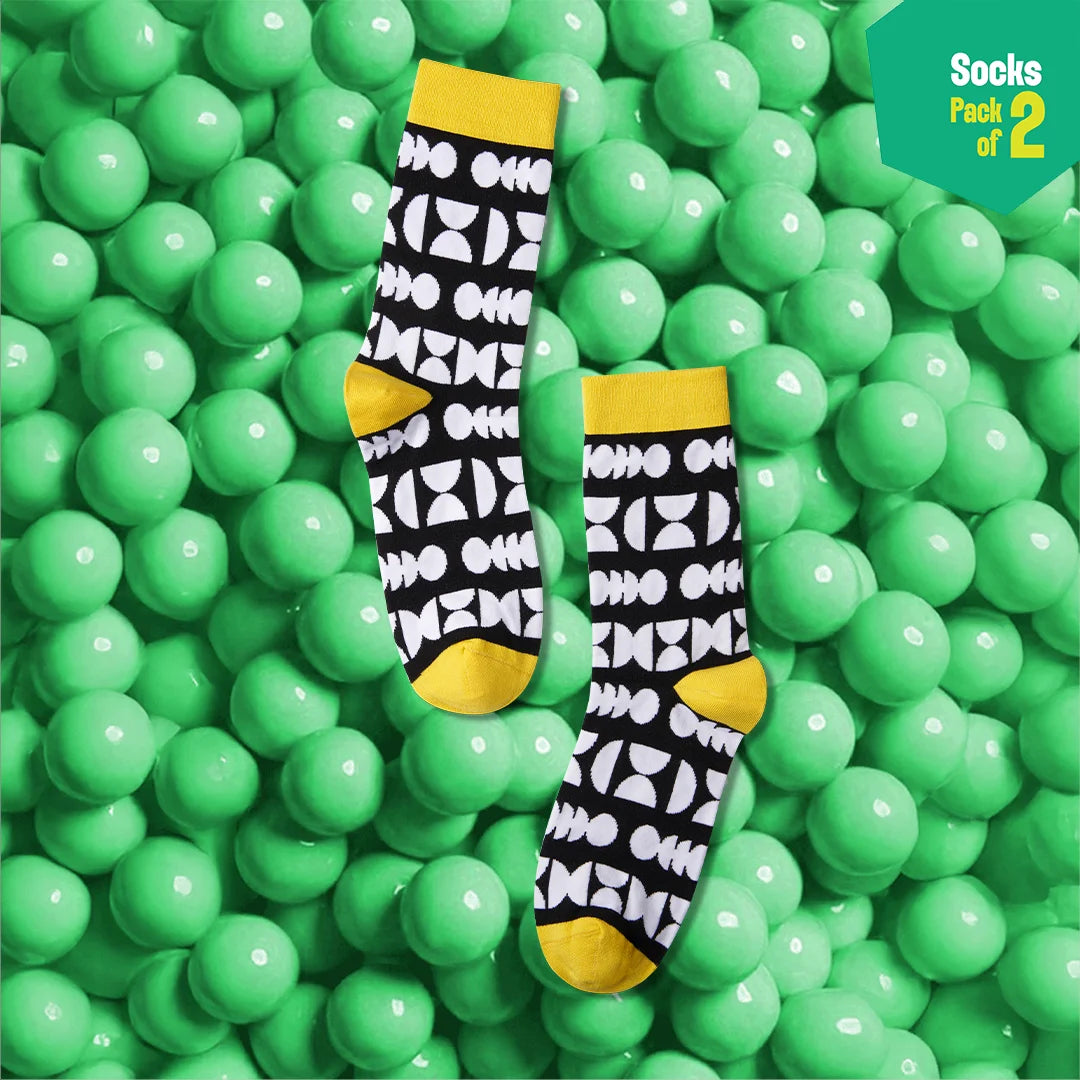 In Great Shapes! Unisex Socks, 100% Bamboo, Crew Length, Pack of 2