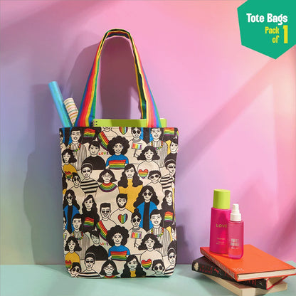 Celebrate Love! Canvas Tote Bags, 100% Organic Cotton, Pack of 1