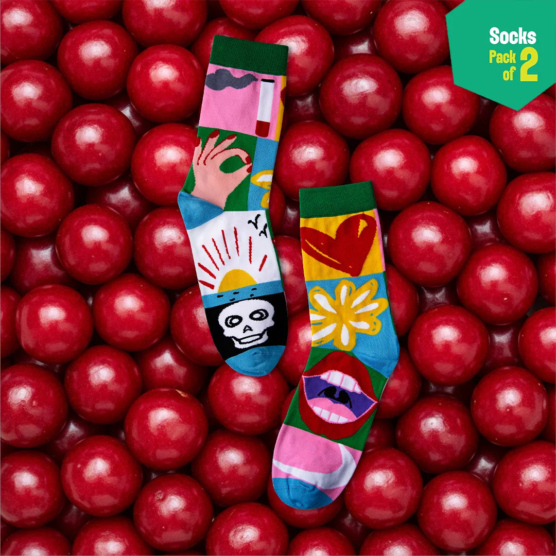 Pop Culture! Unisex Socks, 100% Bamboo, Crew Length, Pack of 2