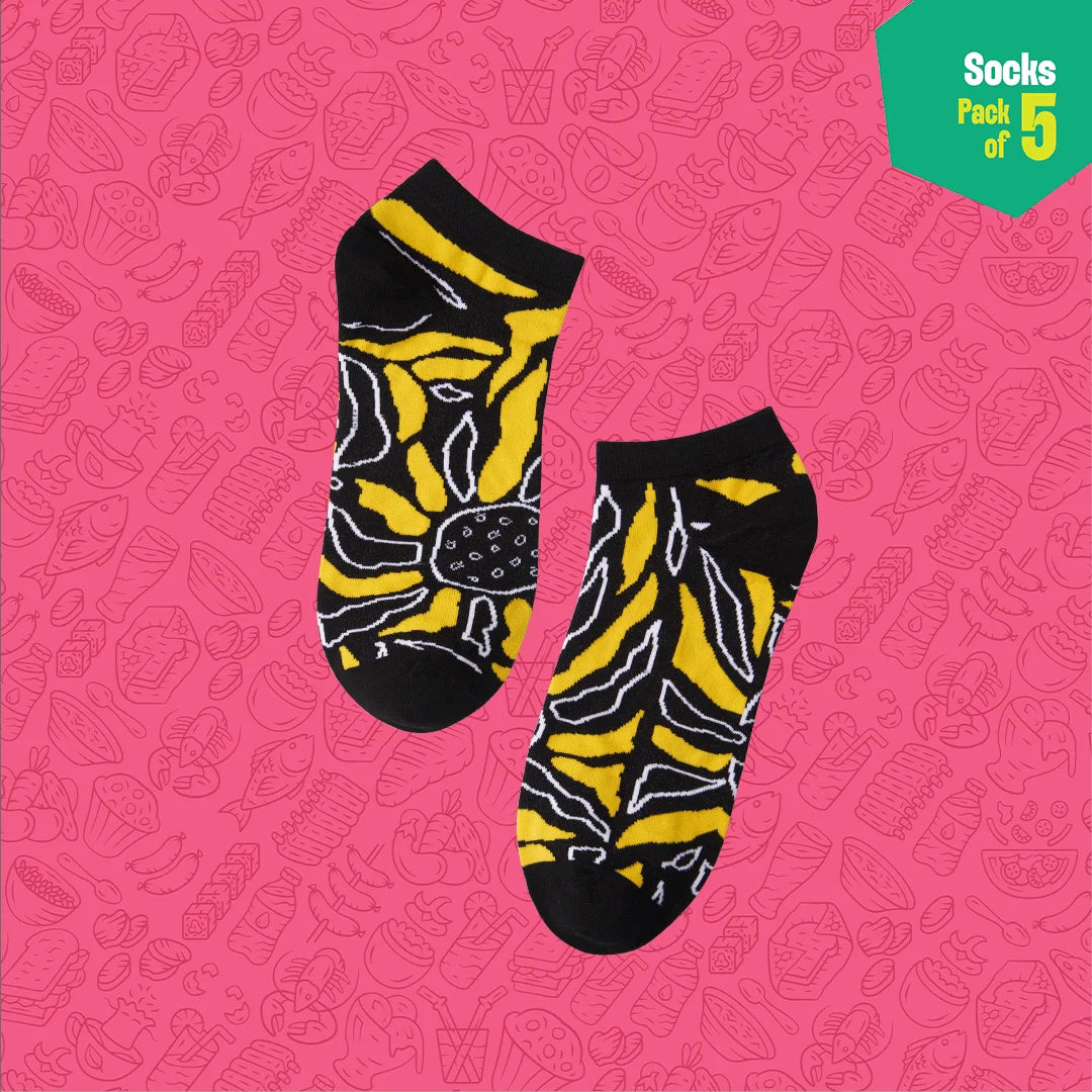 Power Up! Unisex Socks, 100% Bamboo, Ankle Length, Pack of 5