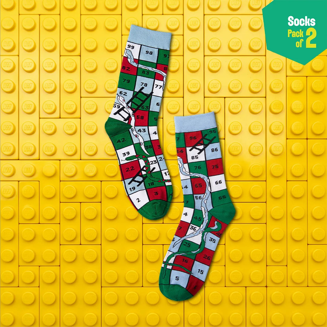 Game On! Unisex Socks, 100% Bamboo, Crew Length, Pack of 2