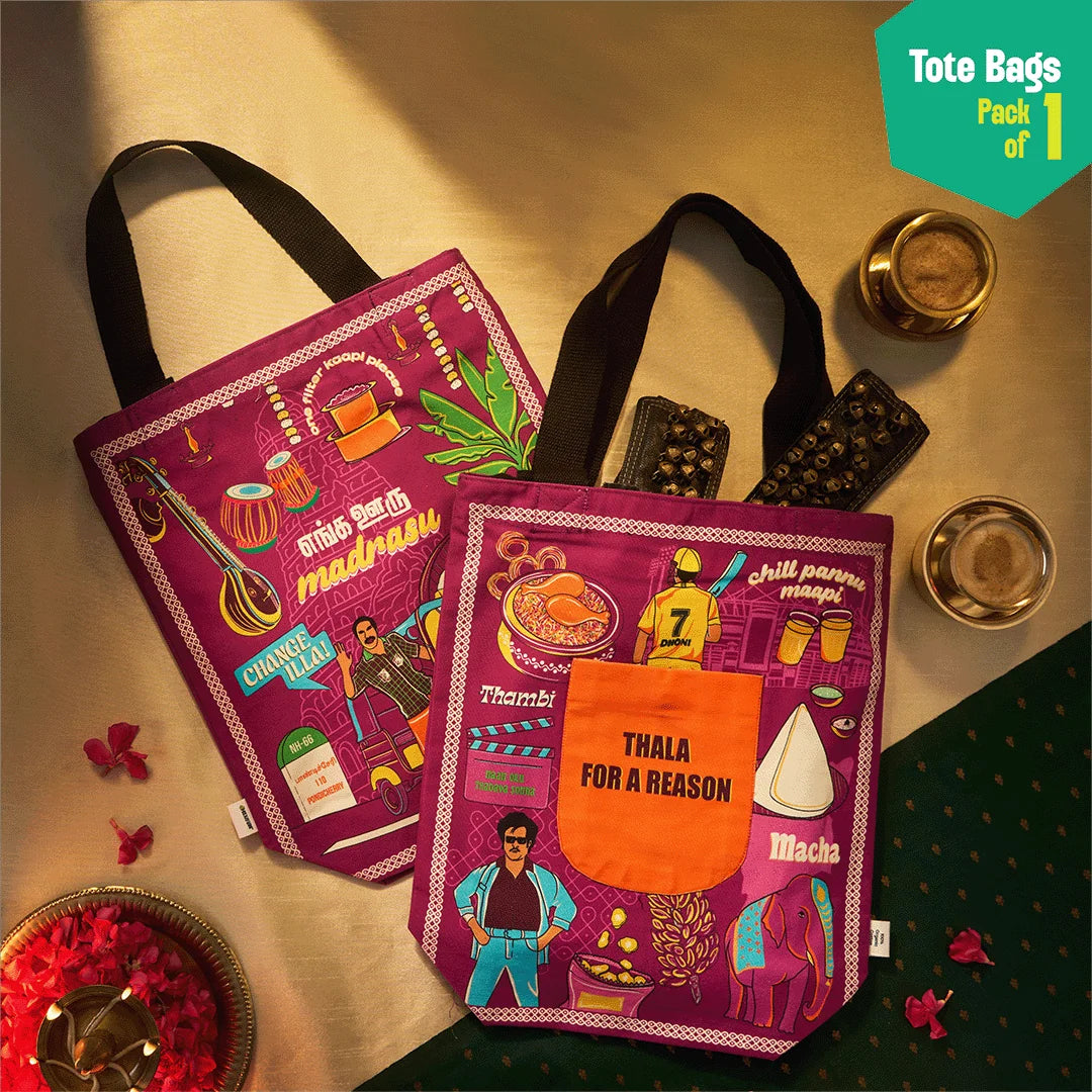 Madrasu Maxx! Canvas Tote Bag, 100% Organic Cotton, Pack of 1