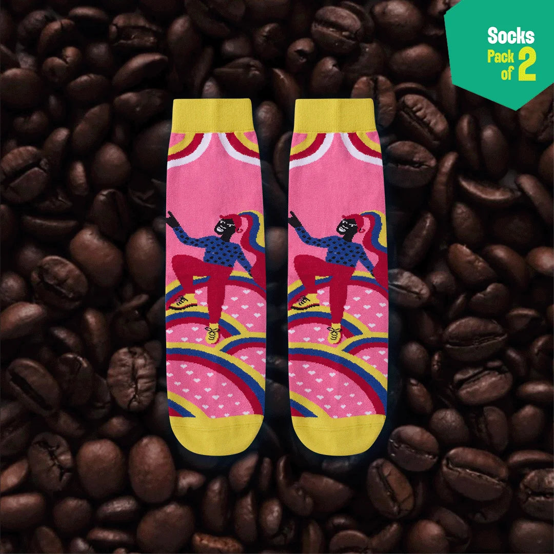 Bold & Proud! Unisex Socks, 100% Organic Cotton, Crew Length, Pack of 2
