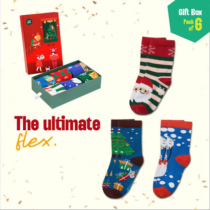 Lil'toe Ticklers! Unisex Kid's Socks, 100% Bamboo, Crew Length, Gift Box of 6