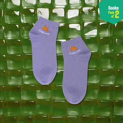 Flirty Vibes! Unisex Socks, 100% Organic Cotton, High Ankle Length, Pack of 2