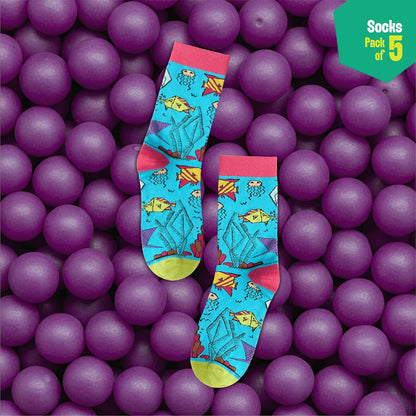 Slay The Day! Unisex Socks, 100% Bamboo, Crew Length, Pack of 5