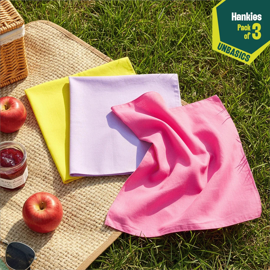 Candy Land! Unisex Hankies, 100% Organic Cotton, Pack of 3