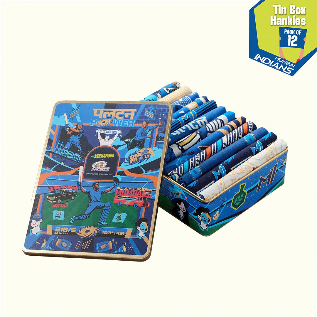 City Of Champions! Tin Gift Box, 12 Unisex Hankies, 100% Organic Cotton, Box of 12