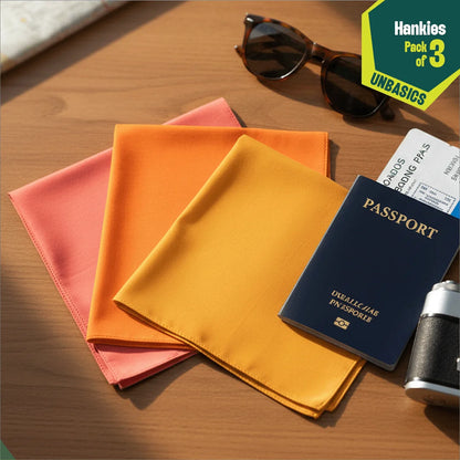 Color Shot! Unisex Hankies, 100% Organic Cotton, Pack of 3