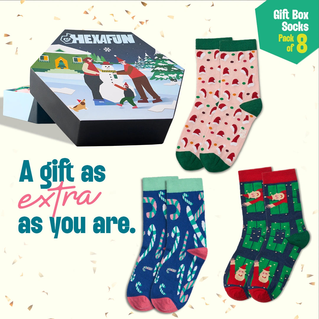 Frostbite! Unisex Crew Length Socks, 100% Organic Cotton, Gift Box of 8