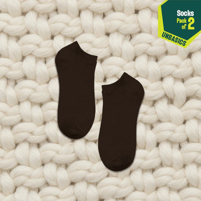 Midnight Espresso! Unisex Socks, 100% Organic Cotton, Ankle Length, Pack of 2