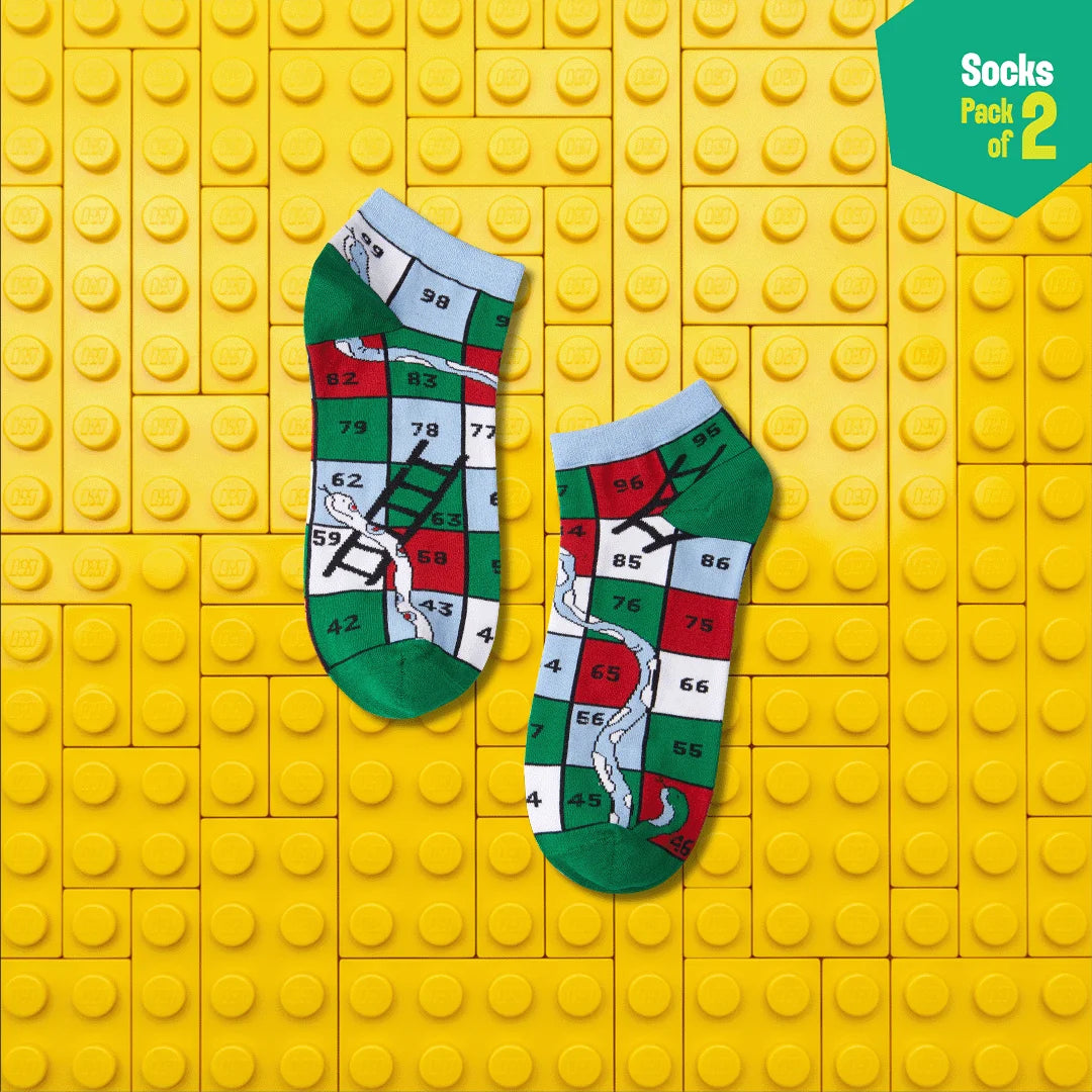 Game On! Unisex Socks, 100% Bamboo, Ankle Length, Pack of 2
