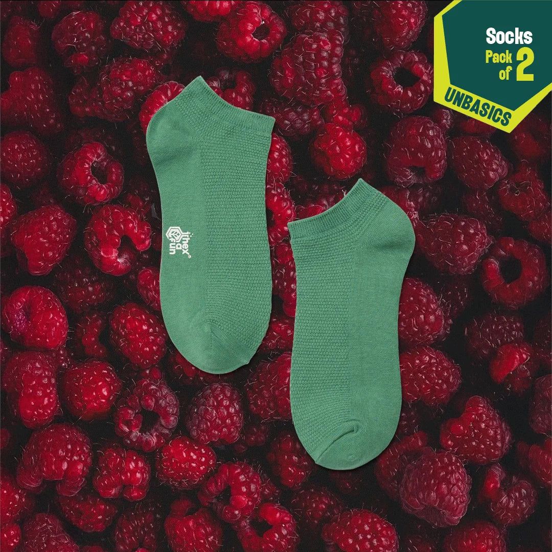 Greeni-fic! Unisex Socks, 100% Organic Cotton, Ankle Length, Pack of 2