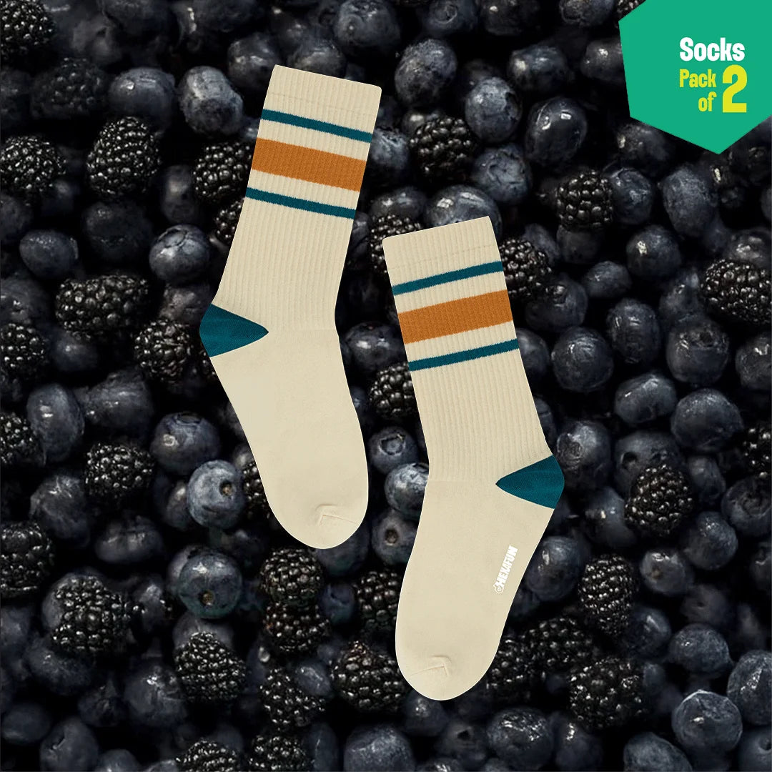 Band-Width! Unisex Socks, 100% Bamboo, Crew Length, Pack of 2