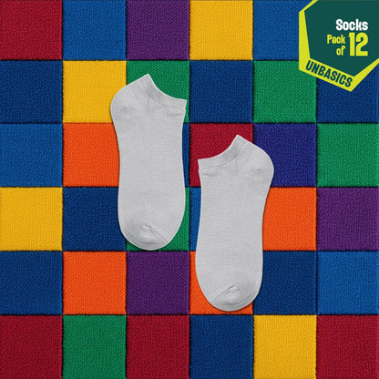 Mood Board! Unisex Socks, 100% Organic Cotton, Ankle Length, Pack of 12