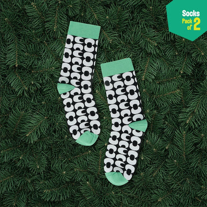 Geo-mazing! Unisex Socks, 100% Bamboo, Crew Length, Pack of 2