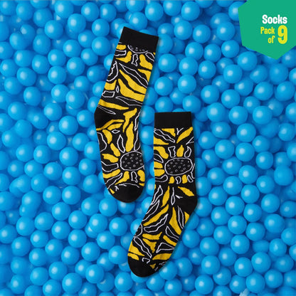 Strike A Pose! Unisex Socks, 100% Bamboo, Crew Length, Pack of 9