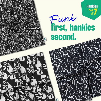 Blacklisted! Small Unisex Hankies, 100% Organic Cotton, Pack of 3