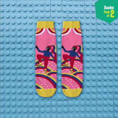 Out Loud! Unisex Socks, 100% Organic Cotton, Crew Length, Pack of 2
