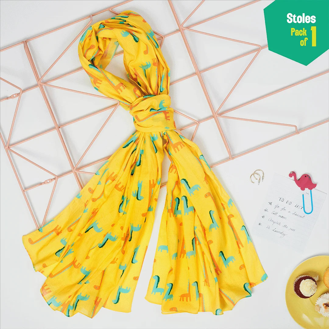 DND! Do Not Dino Me! Women's Stole, 100% Organic Cotton, Pack of 1