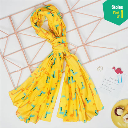 DND! Do Not Dino Me! Women's Stole, 100% Organic Cotton, Pack of 1